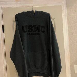 MV Sport USMC Dark Gray Hoodie